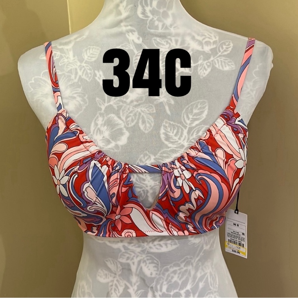 Underwire 34C Paisley cutout bikini top